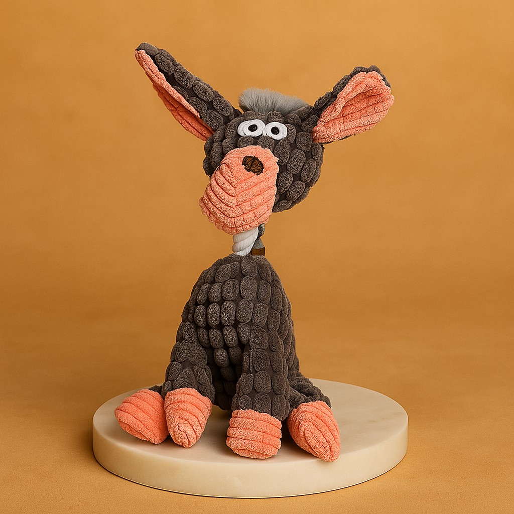 Interactive Plush Dog Toy – Cartoon Bite Resistant