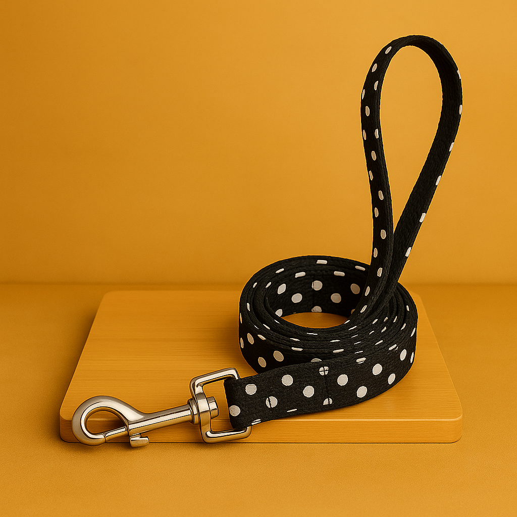 4ft Soft Nylon Polka Dot Dog Leash – Stilvoll, leicht & perfekt für kleine Haustiere - Nest & Nuzzle