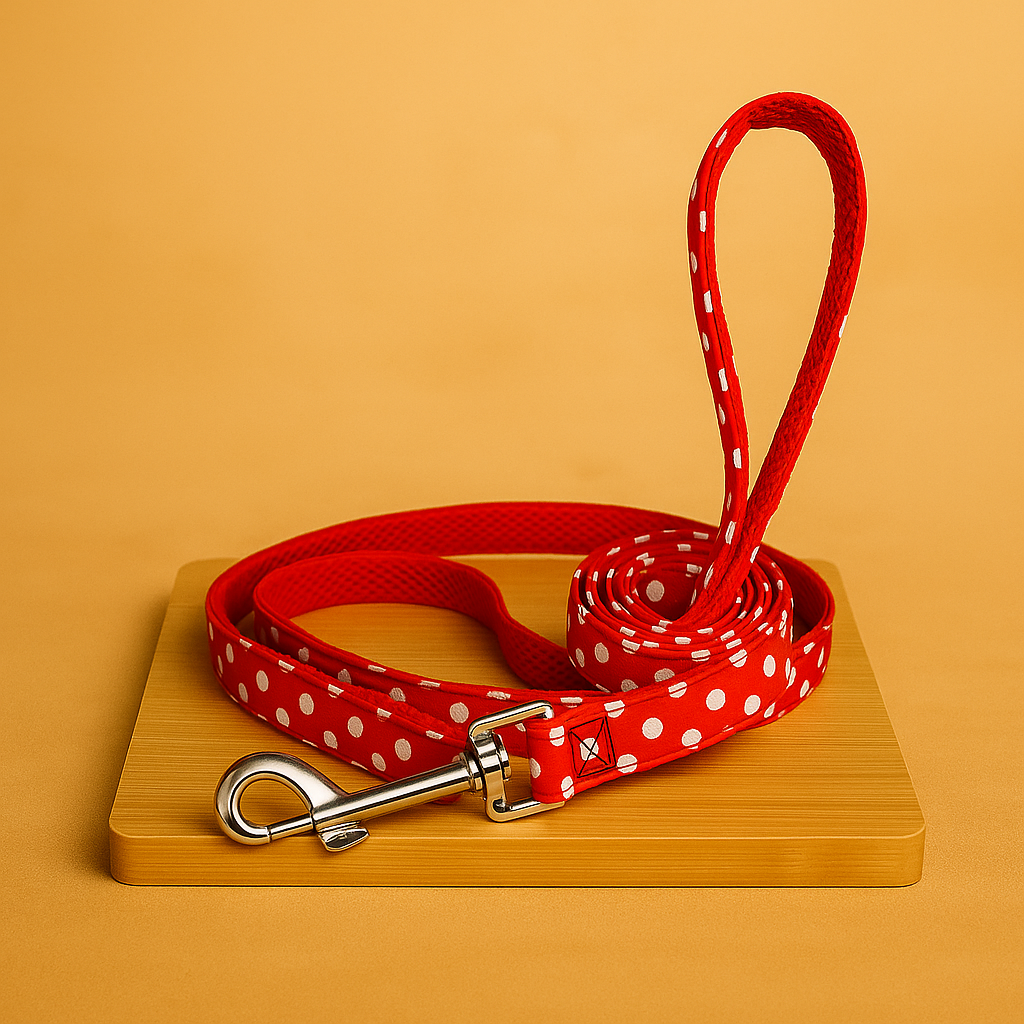 4ft Soft Nylon Polka Dot Dog Leash – Stilvoll, leicht & perfekt für kleine Haustiere