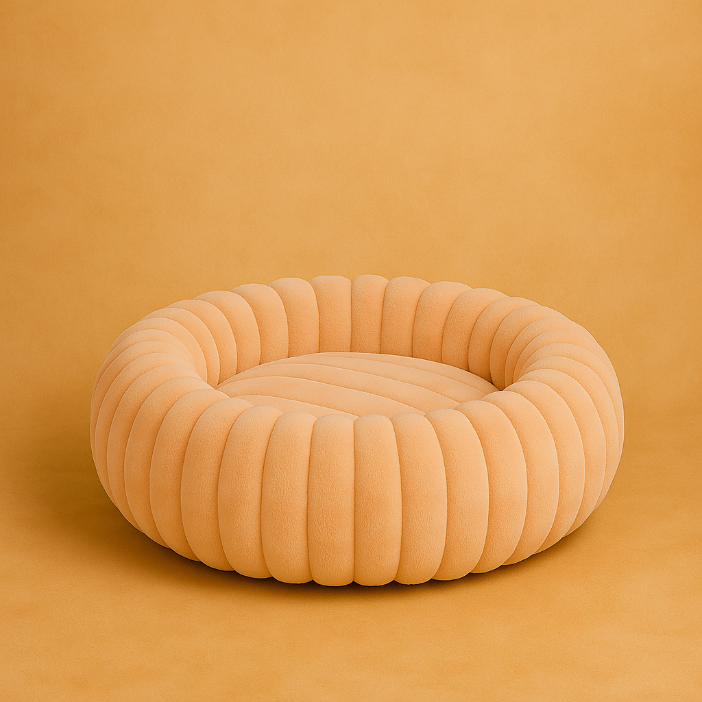 Plüsch Haustierbett aus Kaninchenfell-Imitat – Rundes Winterbett für Hunde & Katzen