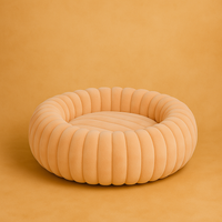 Plüsch Haustierbett aus Kaninchenfell-Imitat – Rundes Winterbett für Hunde & Katzen - Nest & Nuzzle